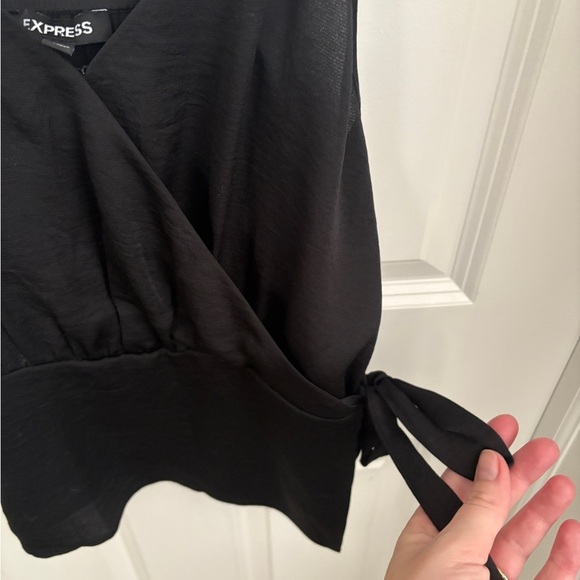 Express Black Strappy Splice Top - Picture 5 of 6